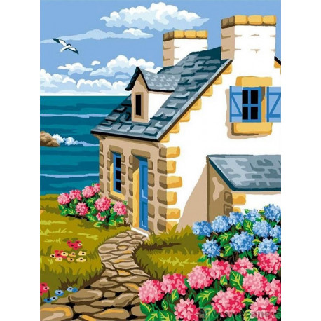  Дом у моря Раскраска картина по номерам на холсте EX6105
