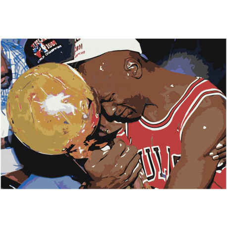 Майкл Джордан чемпион Раскраска картина по номерам на холсте