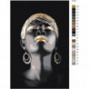 Африканка с серьгами Раскраска картина по номерам на холсте
