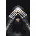 Африканская женщина с закрытыми глазами Раскраска картина по номерам на холсте