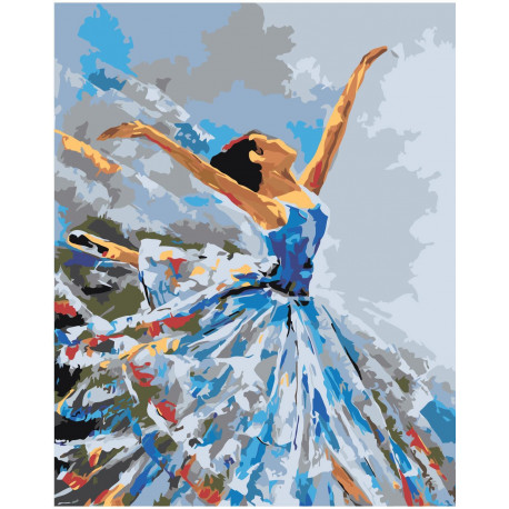 Танцующая балерина 80х100 Раскраска картина по номерам на холсте