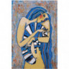 Девушка с голубым котом 80х120 Раскраска картина по номерам на холсте