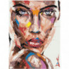 Радужный портрет девушки с голубыми глазами 60х80 Раскраска картина по номерам на холсте