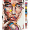 Радужный портрет девушки с голубыми глазами 60х80 Раскраска картина по номерам на холсте