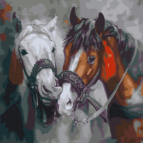  Красивые лошади Раскраска картина по номерам на холсте KH0684
