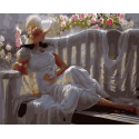  Дама в белом Раскраска картина по номерам на холсте GX33539