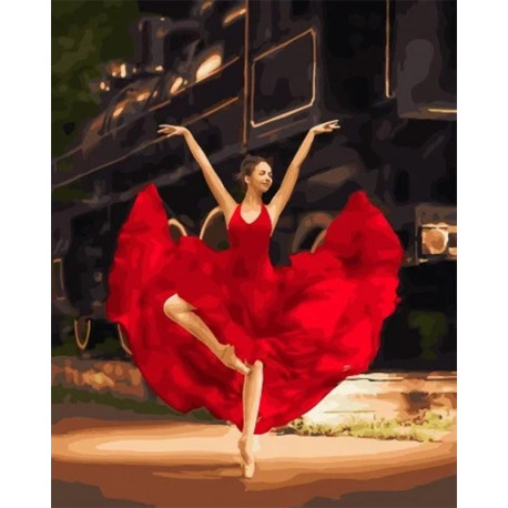  Танец в красном Раскраска картина по номерам на холсте МСА728