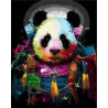  Панда в ярких красках Раскраска картина по номерам на холсте MCA878