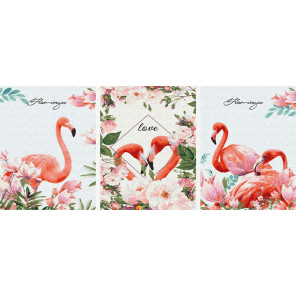  Грация фламинго Триптих Раскраска картина по номерам на холсте PX5279