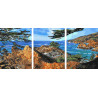  Скалистные берега Триптих Раскраска картина по номерам на холсте PX5280