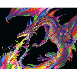  Радужный дракон Раскраска картина по номерам на холсте GX27756