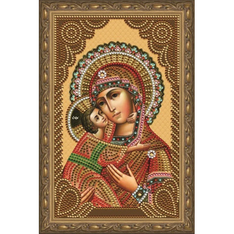  Владимирская икона Божией Матери Алмазная вышивка мозаика на подрамнике CDX043