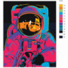 Астронавт в скафандре неон 100х125 Раскраска картина по номерам на холсте