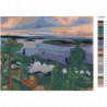 Речной пейзаж 80х100 Раскраска картина по номерам на холсте