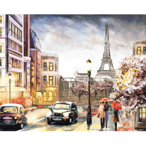Фото холста Парижским вечером Алмазная мозаика на подрамнике LG142