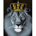  Лев с золотой короной Алмазная мозаика на подрамнике LG235