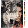 Холст с палитрой цветов Девушка волчица Раскраска картина по номерам на холсте AIPA-a-dv11-80x100