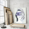 Пример в интерьере Девушка фиалка Раскраска картина по номерам на холсте AAAA-CG00011-100x125
