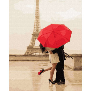  Любовь в Париже под дождем Раскраска картина по номерам на холсте ZX 23796