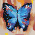 Акварельная бабочка синяя 2 Раскраска картина по номерам на холсте