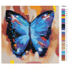 Палитра используемых цветов Акварельная бабочка синяя 2 Раскраска картина по номерам на холсте AAAA-RS004