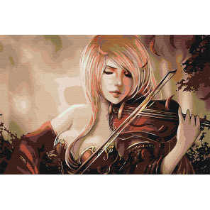 Пример картины в интерьере Игра на скрипке Раскраска картина по номерам на холсте AAAA-FIR116-80x120