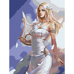  Девушка с арфой Раскраска картина по номерам на холсте AAAA-FIR117-60x80