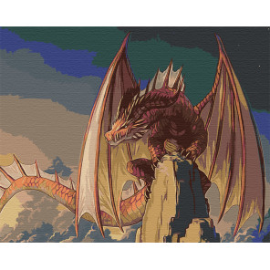  Красный дракон Раскраска картина по номерам на холсте AAAA-GDS114