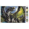  Зеленый дракон Раскраска картина по номерам на холсте AAAA-GDS112