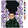 Палитра цветов Девушка с сиреневыми цветами Раскраска картина по номерам на холсте AAAA-DV03