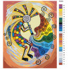 Палитра цветов Кокопелли. Этнический бог изобилия Раскраска картина по номерам на холсте AAAA-RS008-100x125