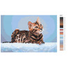 Палитра цветов Бенгальская кошка Раскраска картина по номерам на холсте AAAA-RS017