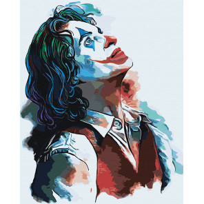 Пример в интерьере Джокер Раскраска картина по номерам на холсте с неоновыми красками AAAA-RS010