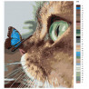 Палитра цветов Котёнок и бабочка на носу Раскраска картина по номерам на холсте AAAA-JV3-80x100