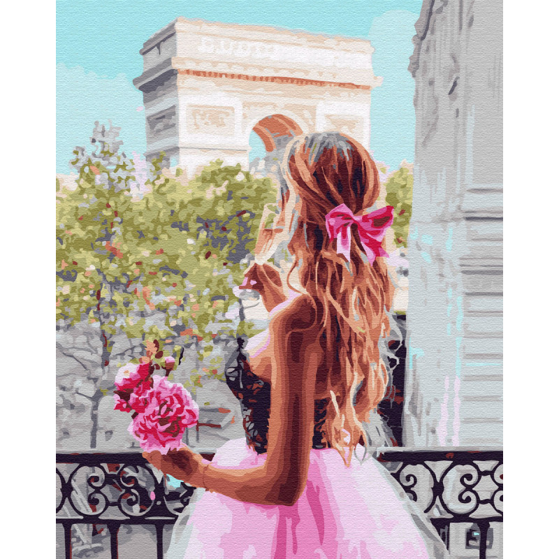 Девка в розовом на балконе