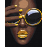  Африканка с желтыми очками Раскраска картина по номерам на холсте AAAA-RS020-80x100