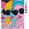 Разноцветные девушки в очках 100х125 Раскраска картина по номерам на холсте