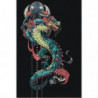 Японский дракон Раскраска картина по номерам на холсте