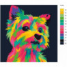 Радужный щенок 100х100 Раскраска картина по номерам на холсте