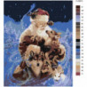 Санта-Клаус с лесными зверями Раскраска картина по номерам на холсте