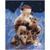 Санта-Клаус с лесными зверями 100х125 Раскраска картина по номерам на холсте