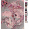 Девушка в розовых тонах 80х100 Раскраска картина по номерам на холсте