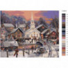 Зимний городок 80х100 Раскраска картина по номерам на холсте