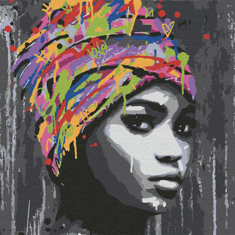  Африканская девушка Раскраска картина по номерам на холсте KHM0031