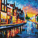 Каналы Амстердама Раскраска картина по номерам на холсте