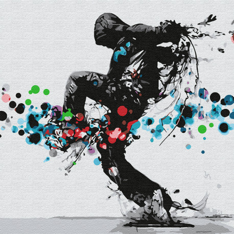  Танцор hip-hop Раскраска картина по номерам на холсте KHM0044