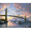 Рассвет над Нью-Йорком Раскраска картина по номерам на холсте