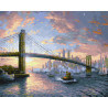  Рассвет над Нью-Йорком Раскраска картина по номерам на холсте KH0634