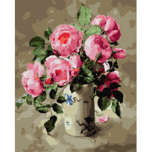  Розовый букет Раскраска картина по номерам на холсте KH0638