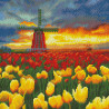  Поля тюльпанов в Нидерландах Алмазная мозаика вышивка на подрамнике Molly KM0685
